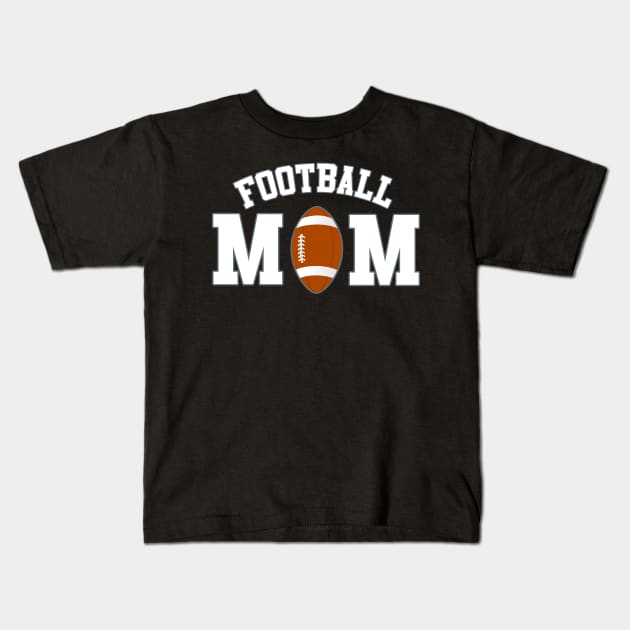 Athletic Football Mom Kids T-Shirt by tropicalteesshop